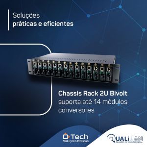 CHASSI PARA CONVERSOR DE MIDIA 2U 14 SLOTS DUAL POWER - HOE9401 - O-TECH