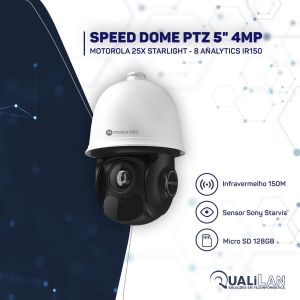 SPEED DOME PTZ 5" 4MP/25X STARLIGHT/8 ANALYTICS IR150 IP66 MTIPM154661- MOTOROLA