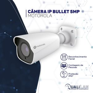 CAMERA IP BULLET FACIAL 5MB IR 50MTS 2.8MM ANALITICS-MTIBM055702-MOTOROLA