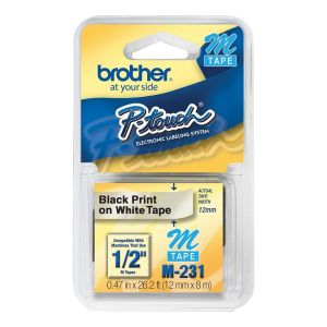 FITA 12MM P/ ROTULADOR PT65/ PT70 E PT80 - PRETO/BRANCO - M231