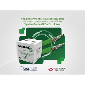 CABO GIGALAN GREEN U/UTP 23AWGX4P CAT.6 LSZH VD FURUKAWA - COD.23400195